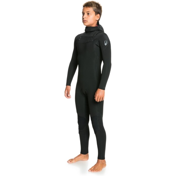 2024 Quiksilver Junior Everyday Sessions 4/3mm Chest Zip Hooded Wetsuit EQBW203007 - Black